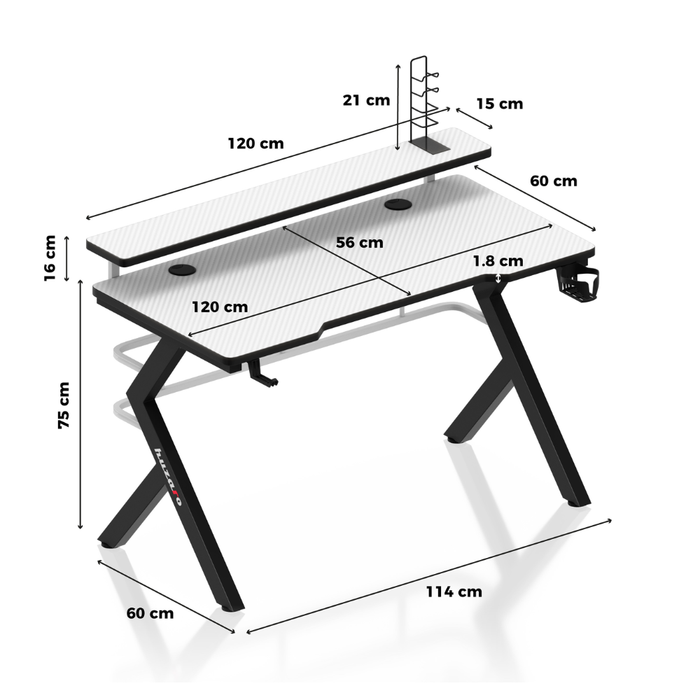 Huzaro Hero 5.0 Gaming Desk White