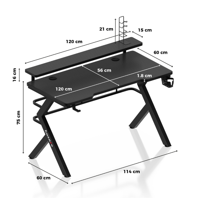 Huzaro Hero 5.0 Gaming Desk Black