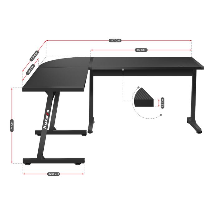 Huzaro Hero 6.0 Gaming Desk Black