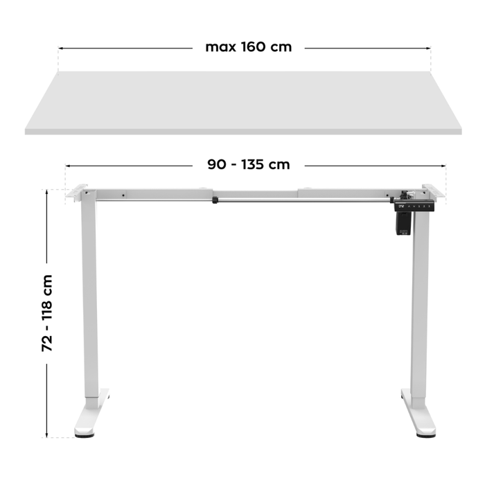 Mark Adler Xeno 2.1 Electric Desk Frame White