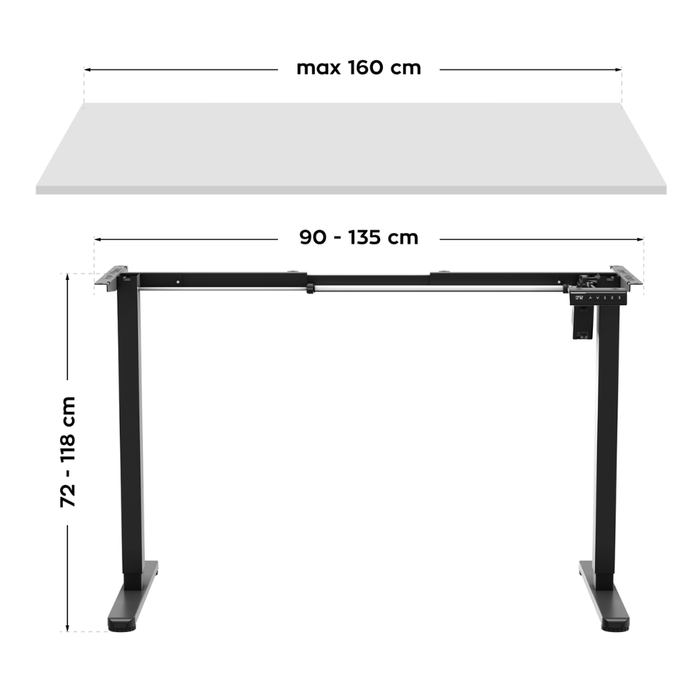 Mark Adler Xeno 2.1 Electric Desk Frame Black