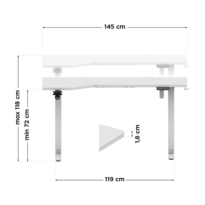 Mark Adler Leader 9.1 Electric Desk White