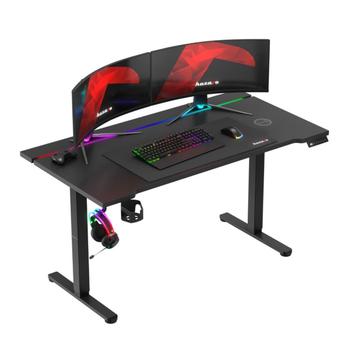 Huzaro Hero 8.7 RGB LED Electric Gaming Desk Black