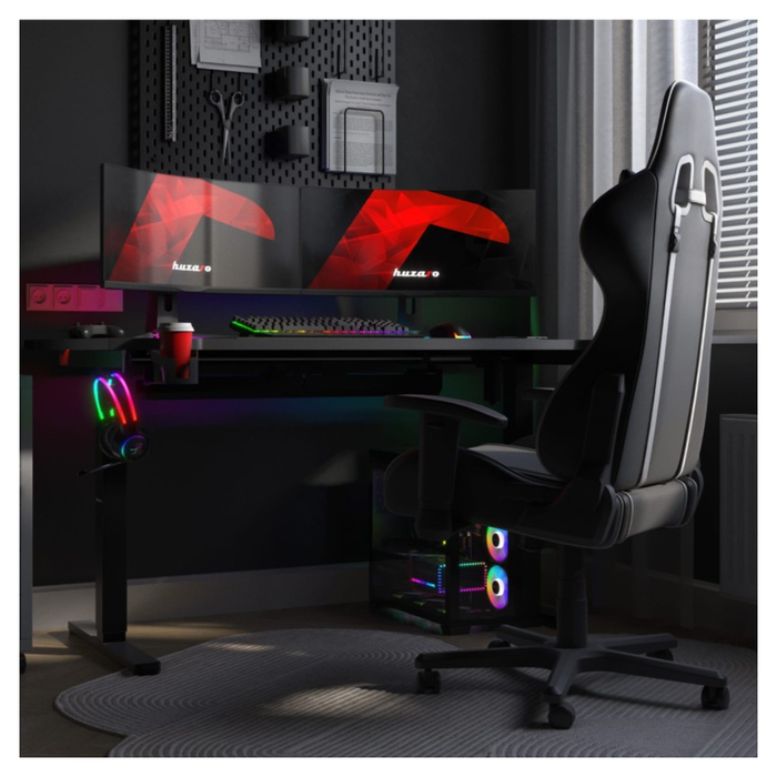 Huzaro Hero 8.7 RGB LED Electric Gaming Desk Black