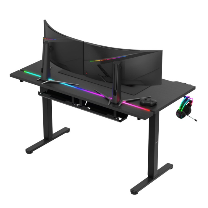 Huzaro Hero 8.7 RGB LED Electric Gaming Desk Black