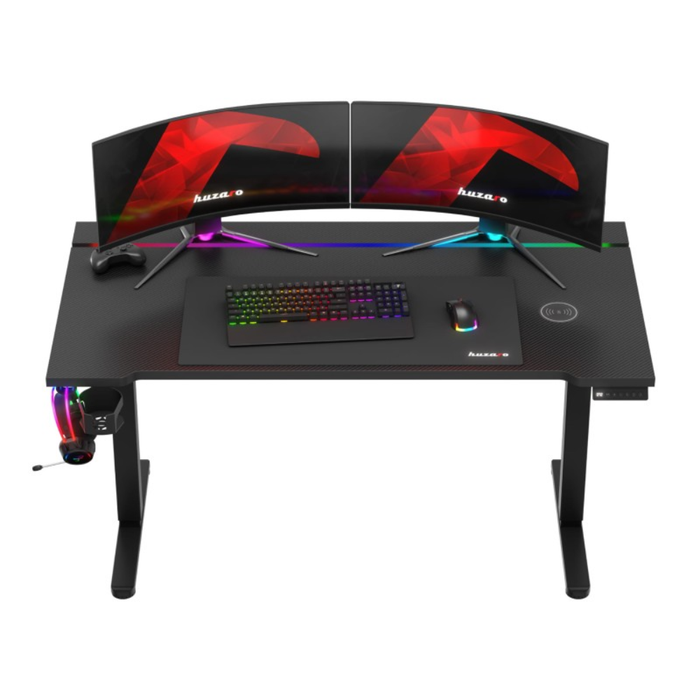 Huzaro Hero 8.7 RGB LED Electric Gaming Desk Black