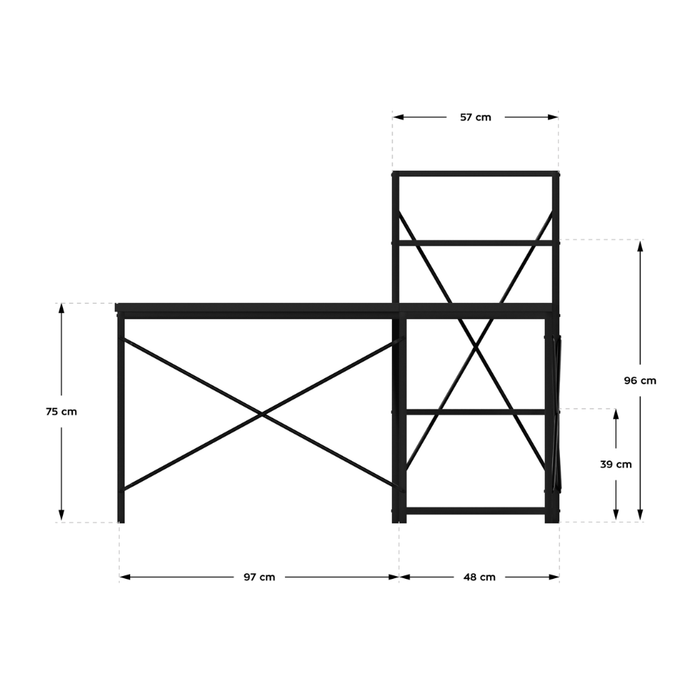 Mark Adler Leader 5.9 Desk With Shelves Black