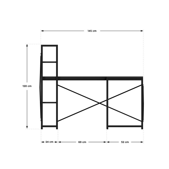 Mark Adler Leader 5.9 Desk With Shelves Black