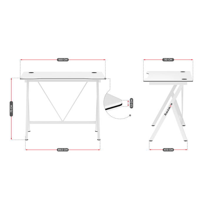 Huzaro Hero 1.4 Gaming Desk White