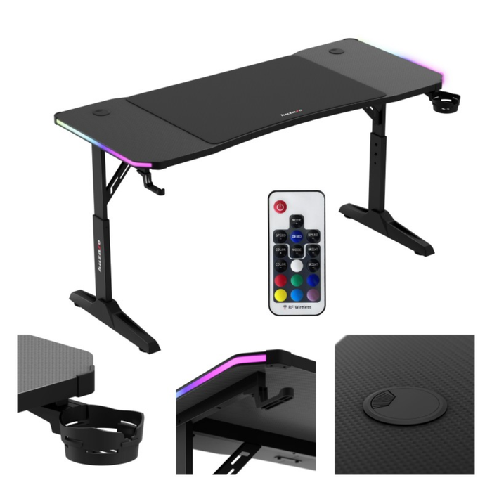 Huzaro Hero 3.6 RGB LED Gaming Desk Black