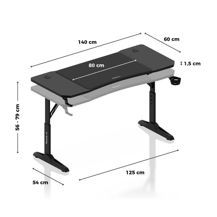 Huzaro Hero 3.6 Gaming Desk Black