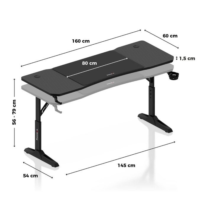 Huzaro Hero 4.6 Gaming Desk Black