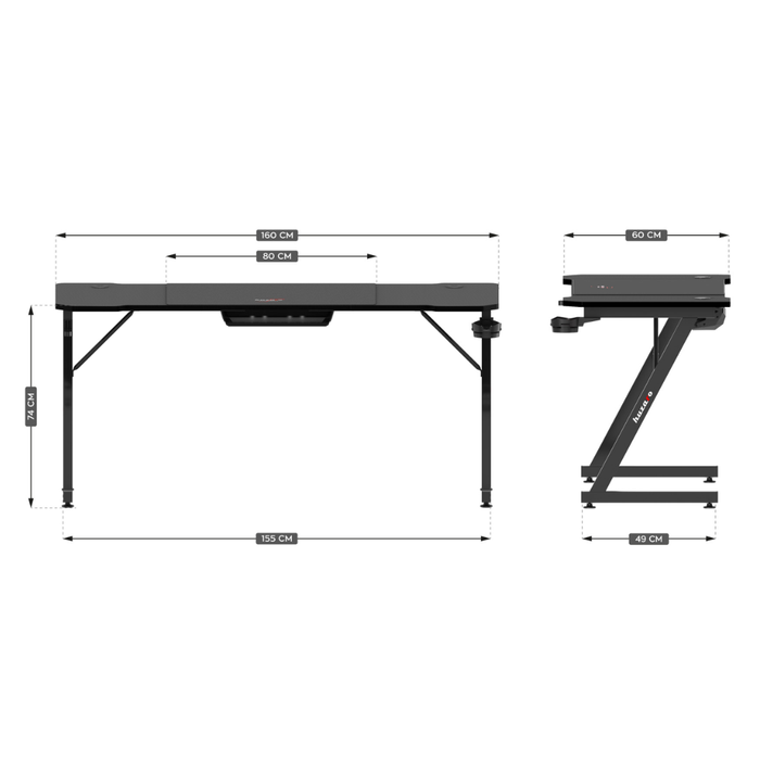 Huzaro Hero 4.8 Gaming Desk Black