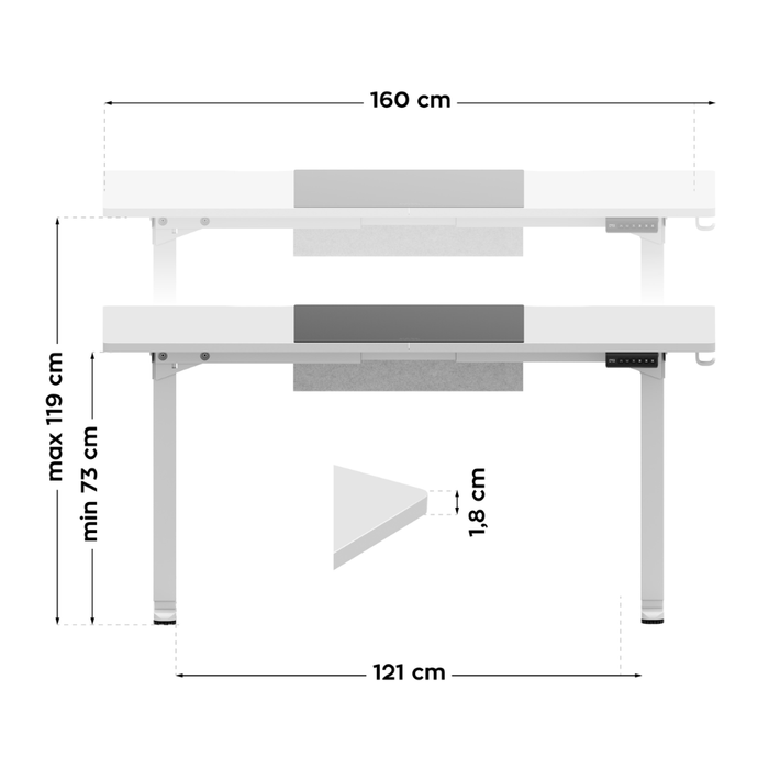 Mark Adler Leader 9.3 Electric Desk White