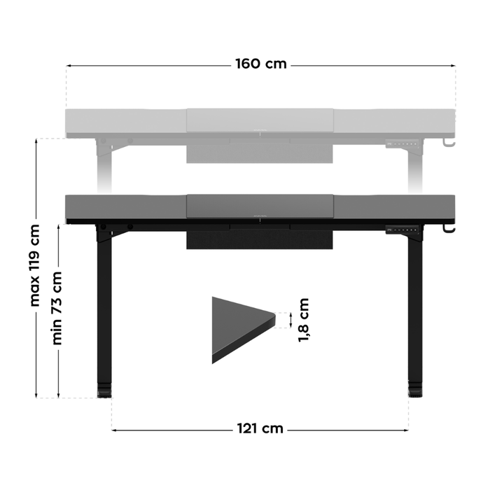 Mark Adler Leader 9.3 Electric Desk Black