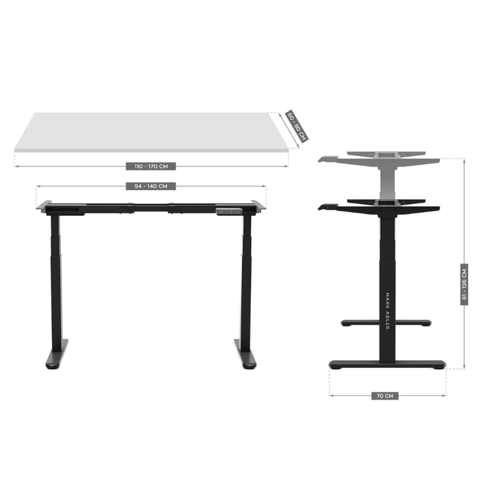 Mark Adler Xeno 6.0 N Electric Desk Frame Black