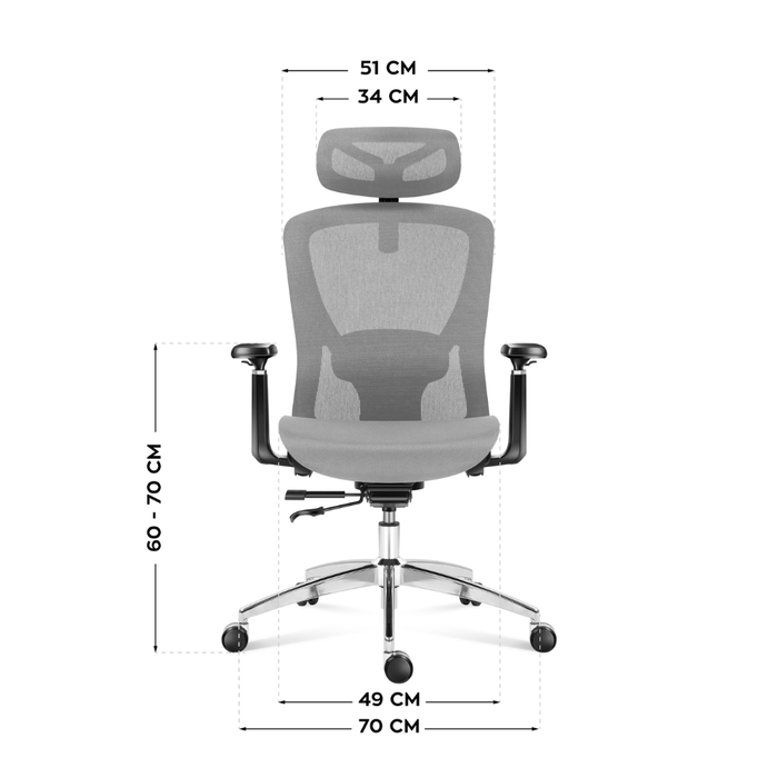 Mark Adler Expert 5.3 Ergonomic Mesh Chair Grey