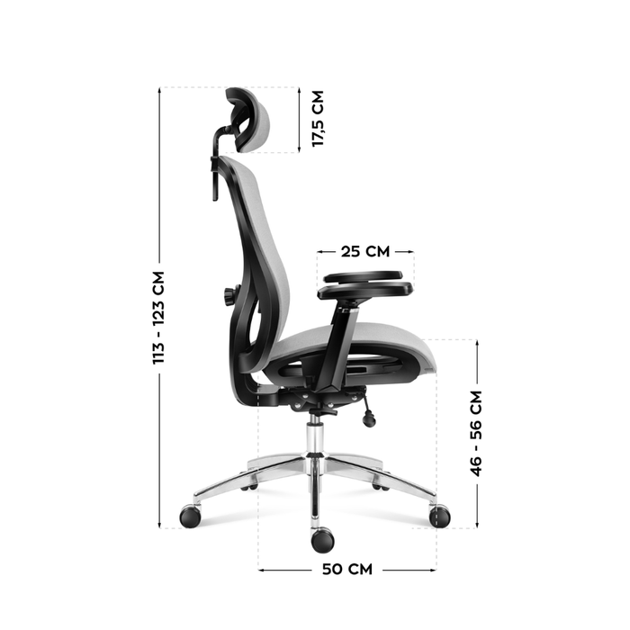 Mark Adler Expert 5.3 Ergonomic Mesh Chair Grey