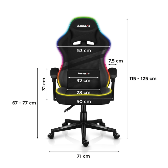 Huzaro Force 4.4 RGB Mesh Gaming Chair Black