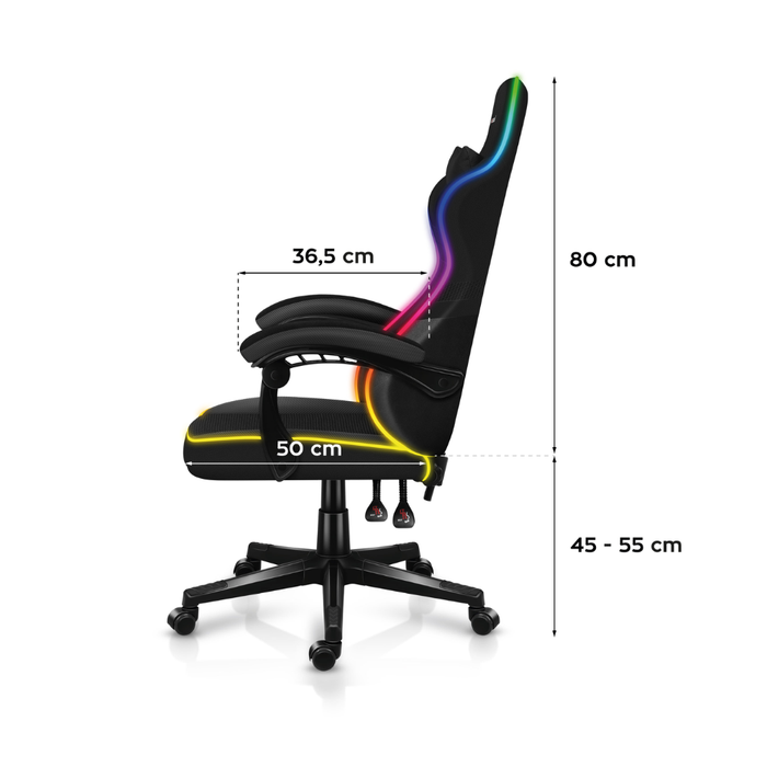 Huzaro Force 4.4 RGB Mesh Gaming Chair Black