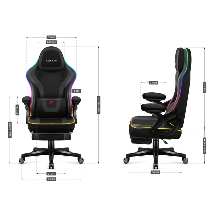 Huzaro Force 4.6 RGB Smart Gaming Chair Black Mesh