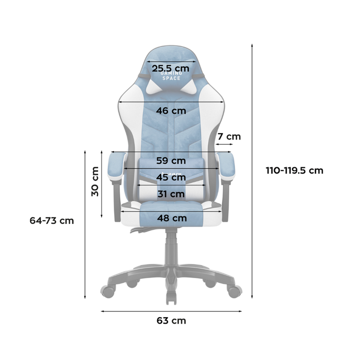 Huzaro Force 2.7 Velour Gaming Chair Blue