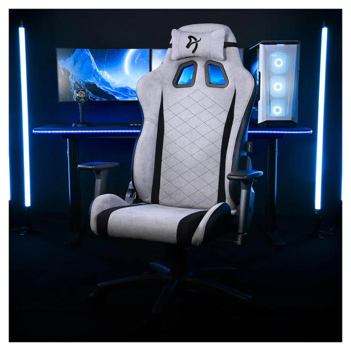 Arozzi Avanti Soft Fabric Gaming Chair Light Grey