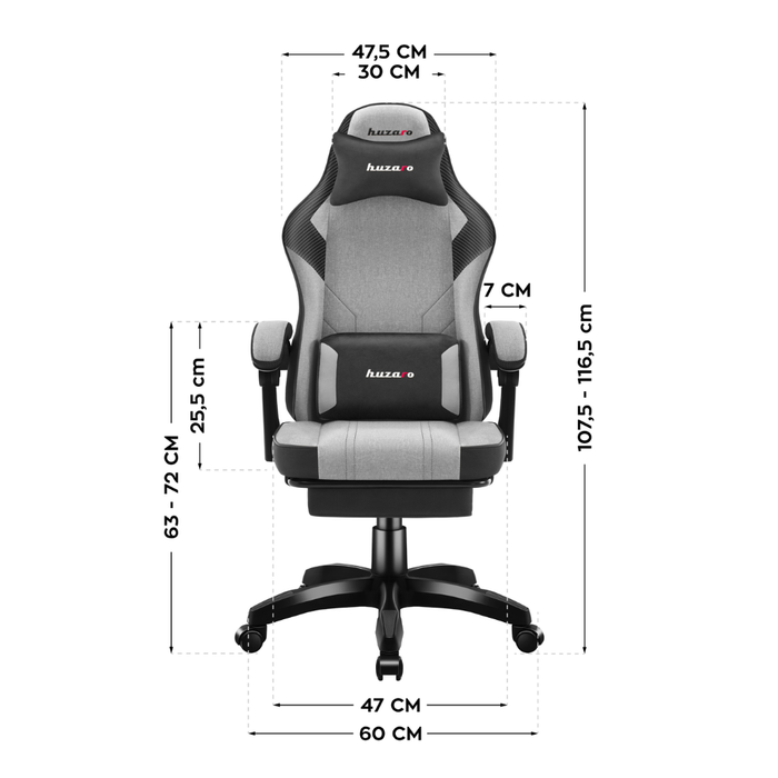 Huzaro Force 3.7 Gaming Chair Grey