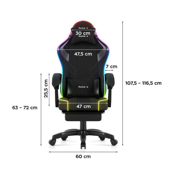 Huzaro Force 3.7 RGB Gaming Chair Black