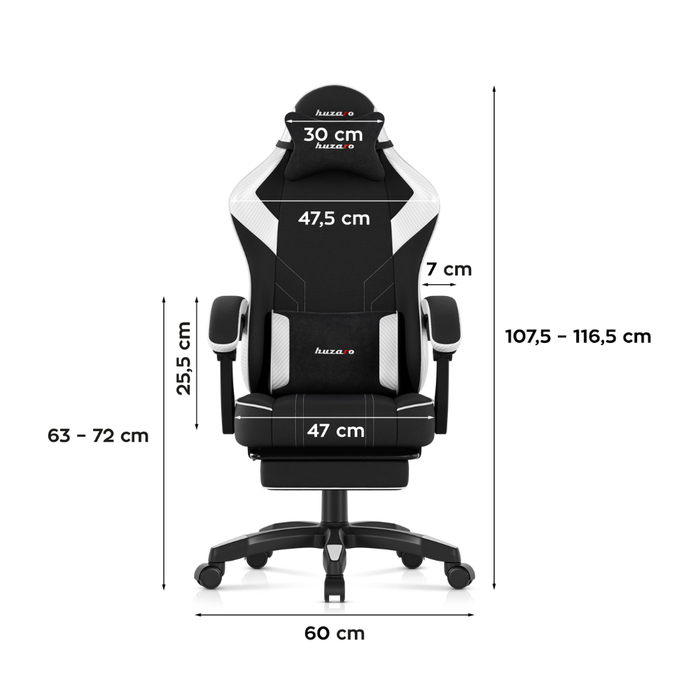 Huzaro Force 3.7 Gaming Chair Carbon White