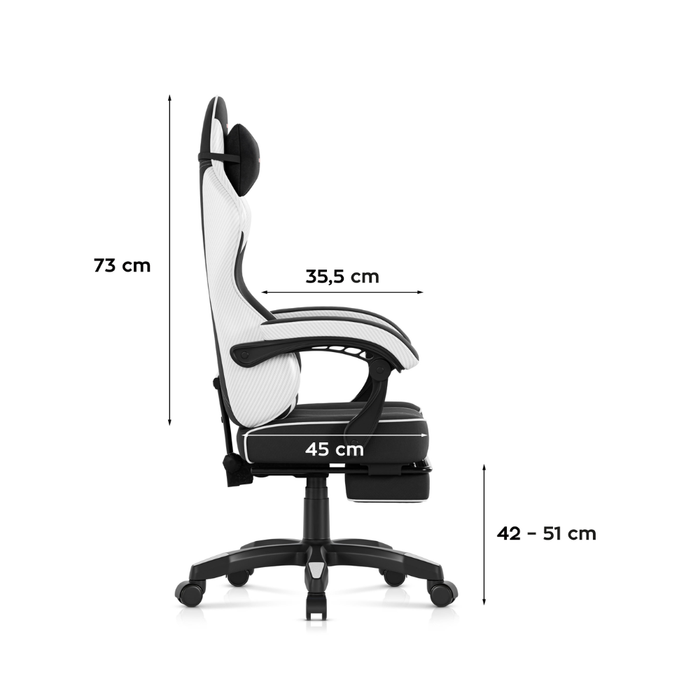 Huzaro Force 3.7 Gaming Chair Carbon White