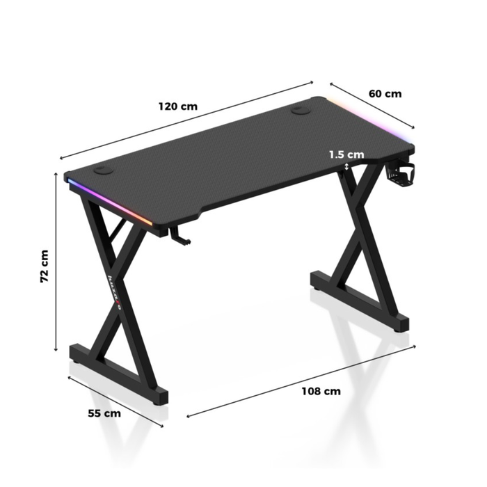 Huzaro Hero 2.3 RGB Gaming Desk Black