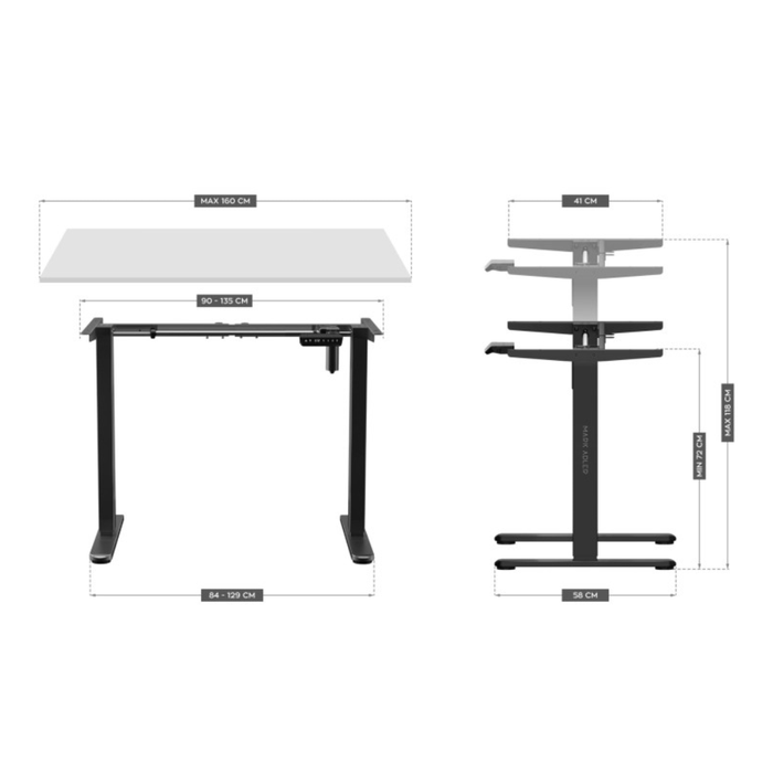 Mark Adler Xeno 4.1 Electric Desk Frame Black