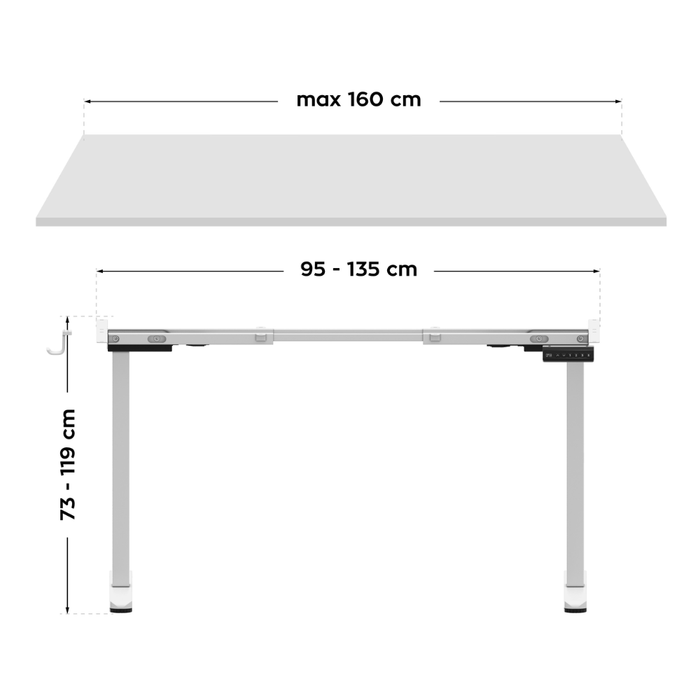 Mark Adler Xeno 4.5 Electric Desk Frame White
