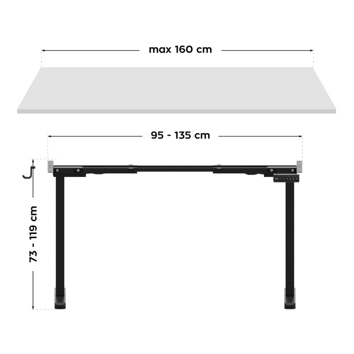 Mark Adler Xeno 4.5 Electric Desk Frame Black