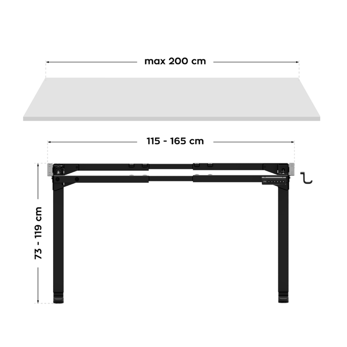 Mark Adler Xeno 5.0 Electric Desk Frame Black