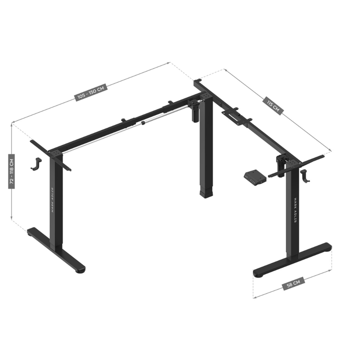 Mark Adler Xeno 7.6 Electric Desk Frame Black