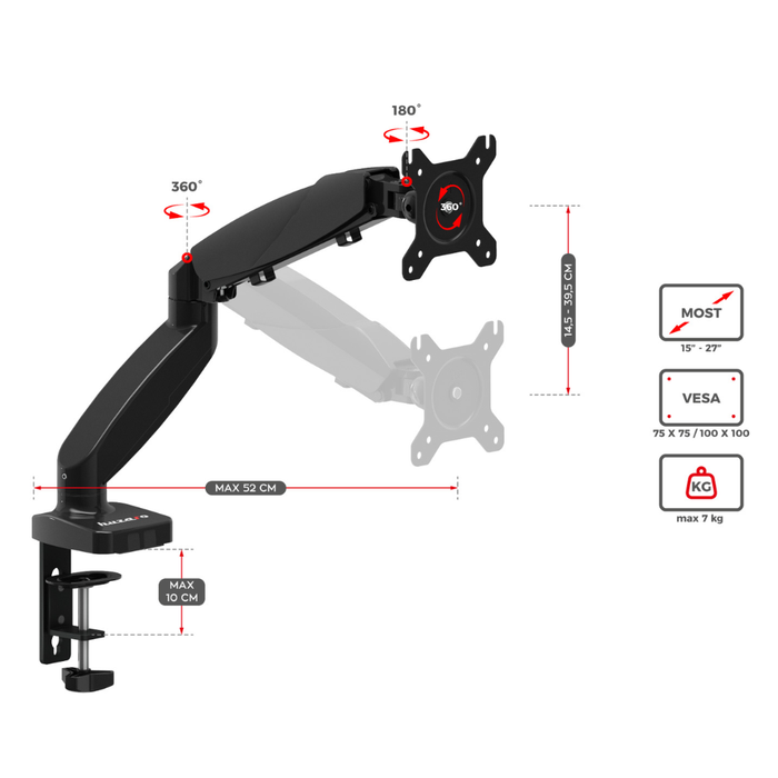 Huzaro Motion 1.2 Desk Mount  15"-27"