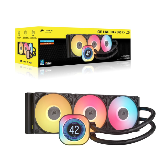 Corsair Liquid Cooler iCUE Link Titan 360 RX LCD  Black
