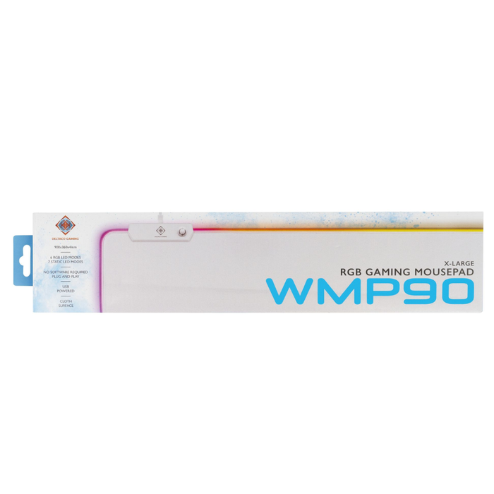 Deltaco WMP90 RGB White XL Gaming Mouse Pad