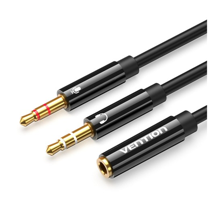 Vention AUDIO 3.5mm F to 2x3.5mm M Splitter Cable 0.3m BBTBY