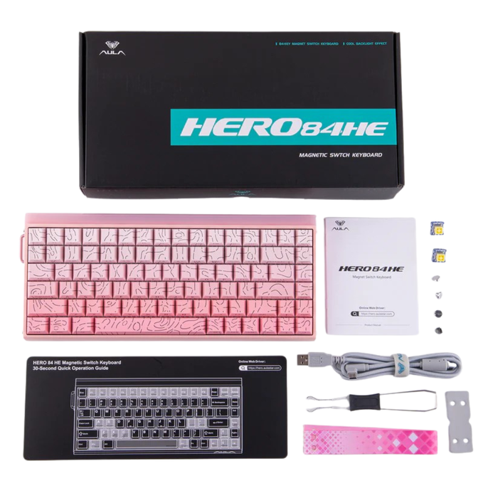 Aula Magnetic Wired Gaming Keyboard Hero 84 HE Pink