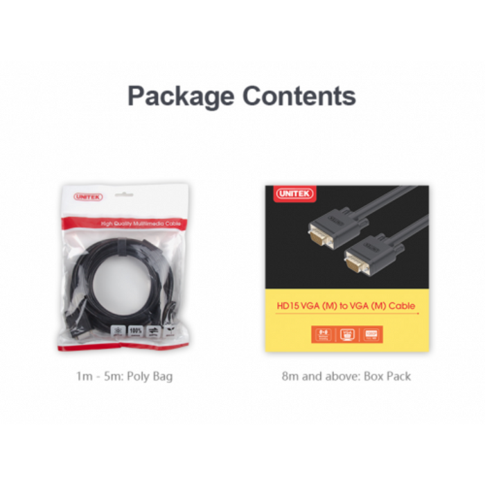 Unitek Y-C504G VGA to VGA Cable 3.0m