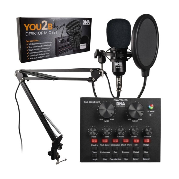 DNA You2B Podcast Kit with Microphone, Audio Interface and Tripod