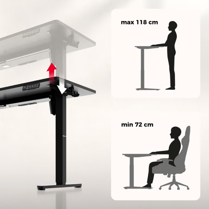 Huzaro Hero 9.3 Electric Gaming Desk Black