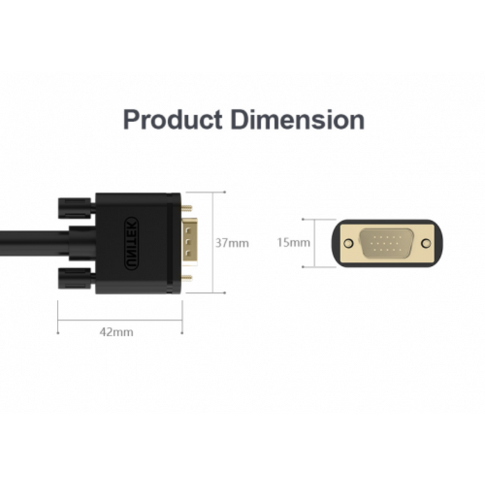 Unitek Y-C503G VGA to VGA Cable 1.5m