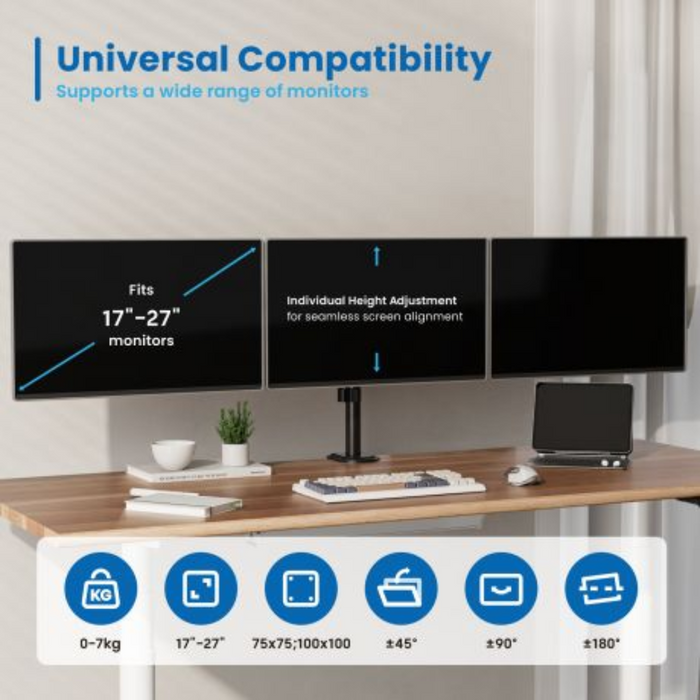 Ewent Triple Desk Mount 13-27"