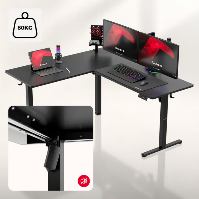 Huzaro Hero 9.3 Electric Gaming Desk Black