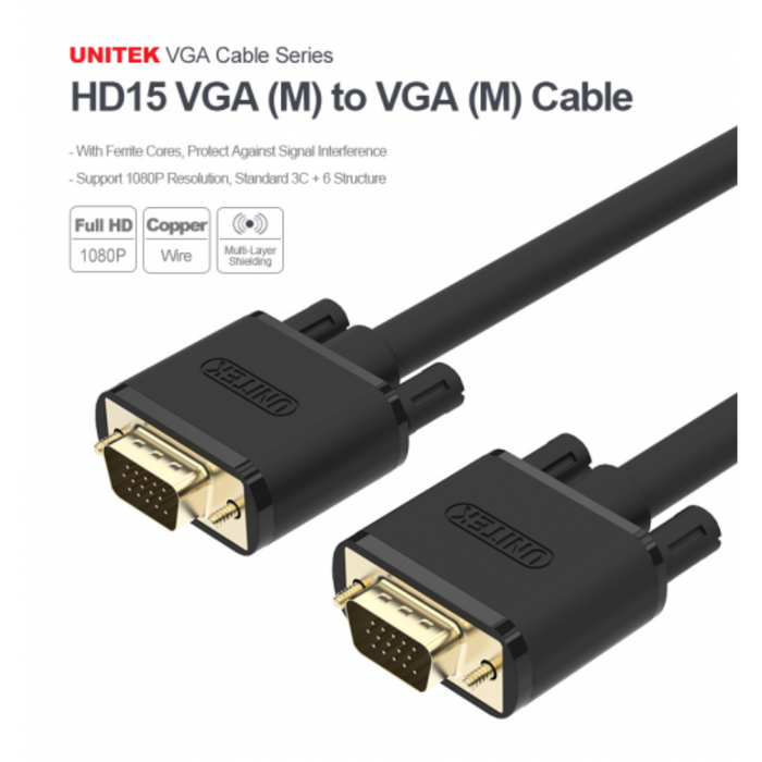 Unitek Y-C503G VGA to VGA Cable 1.5m
