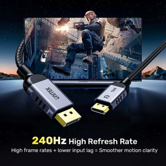 Unitek DisplayPort 2.1 Cable 8K 120Hz 2m
